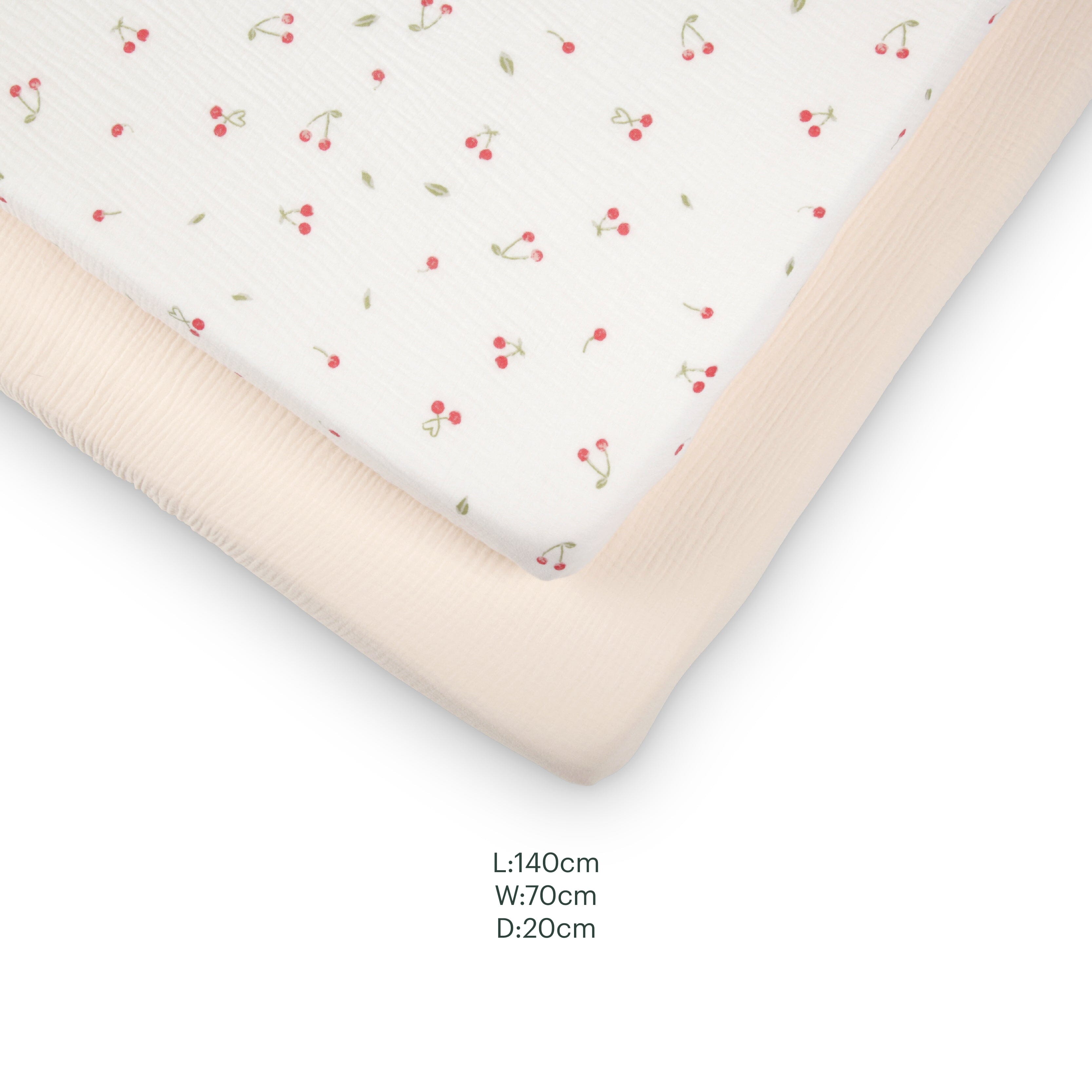 2 Pack Cot Bed Sheets - Ditsy Cherry