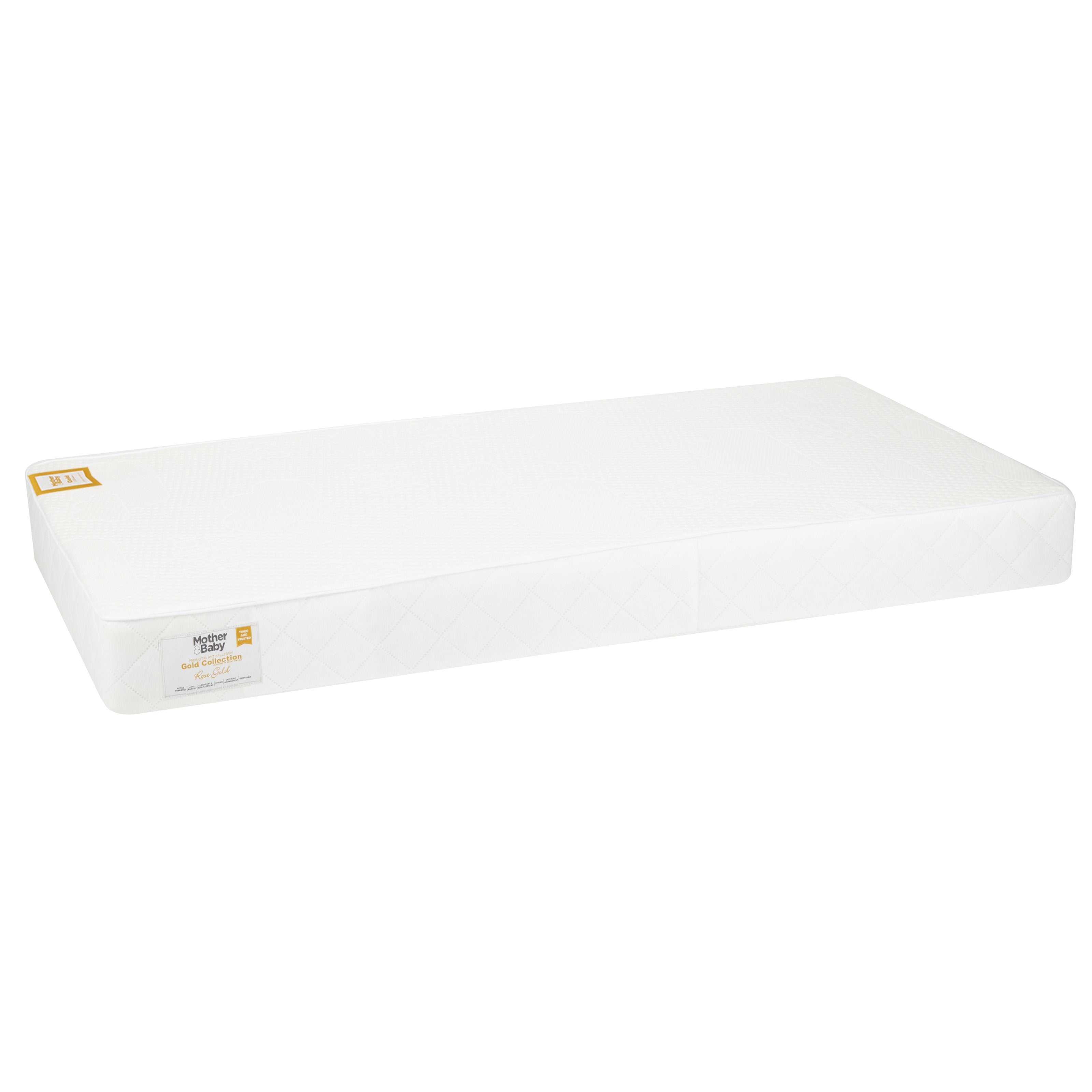 Mother & Baby Rose Gold Anti Allergy Sprung Cot Mattress 120x60