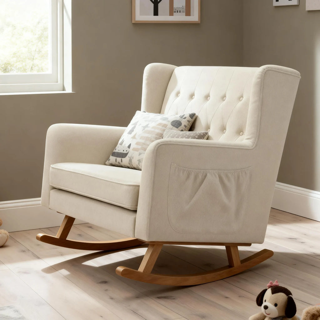 Lux Snuggle Rocking Chair – Ivory