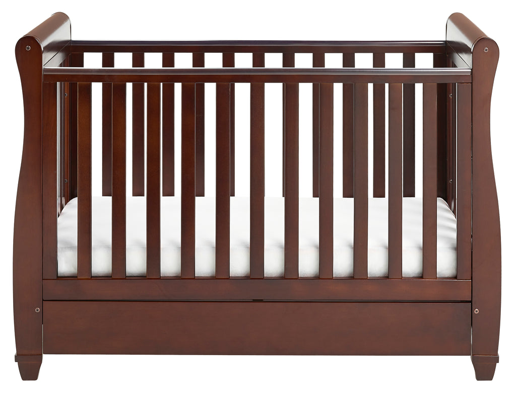 Eva Sleigh Cot Bed Dropside with Drawer