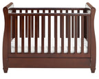 Eva Sleigh Cot Bed Dropside with Drawer