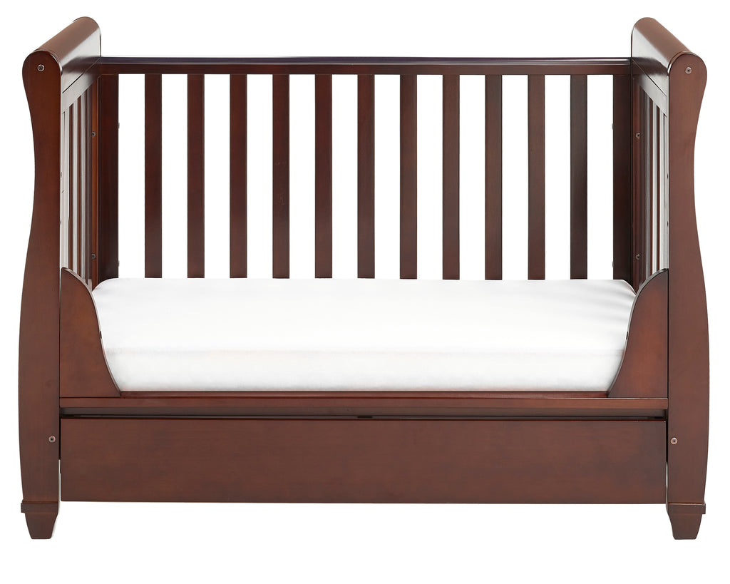 Eva Sleigh Cot Bed Dropside with Drawer