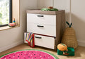 Cuddleco Enzo 3 Drawer Dresser Truffle Oak/White