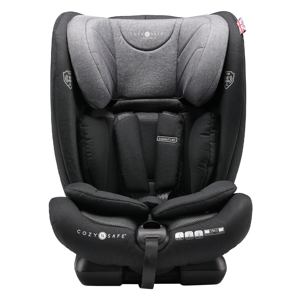 Excalibur Group 1/2/3 Child Car Seat - (25KG Harness) Black/Grey