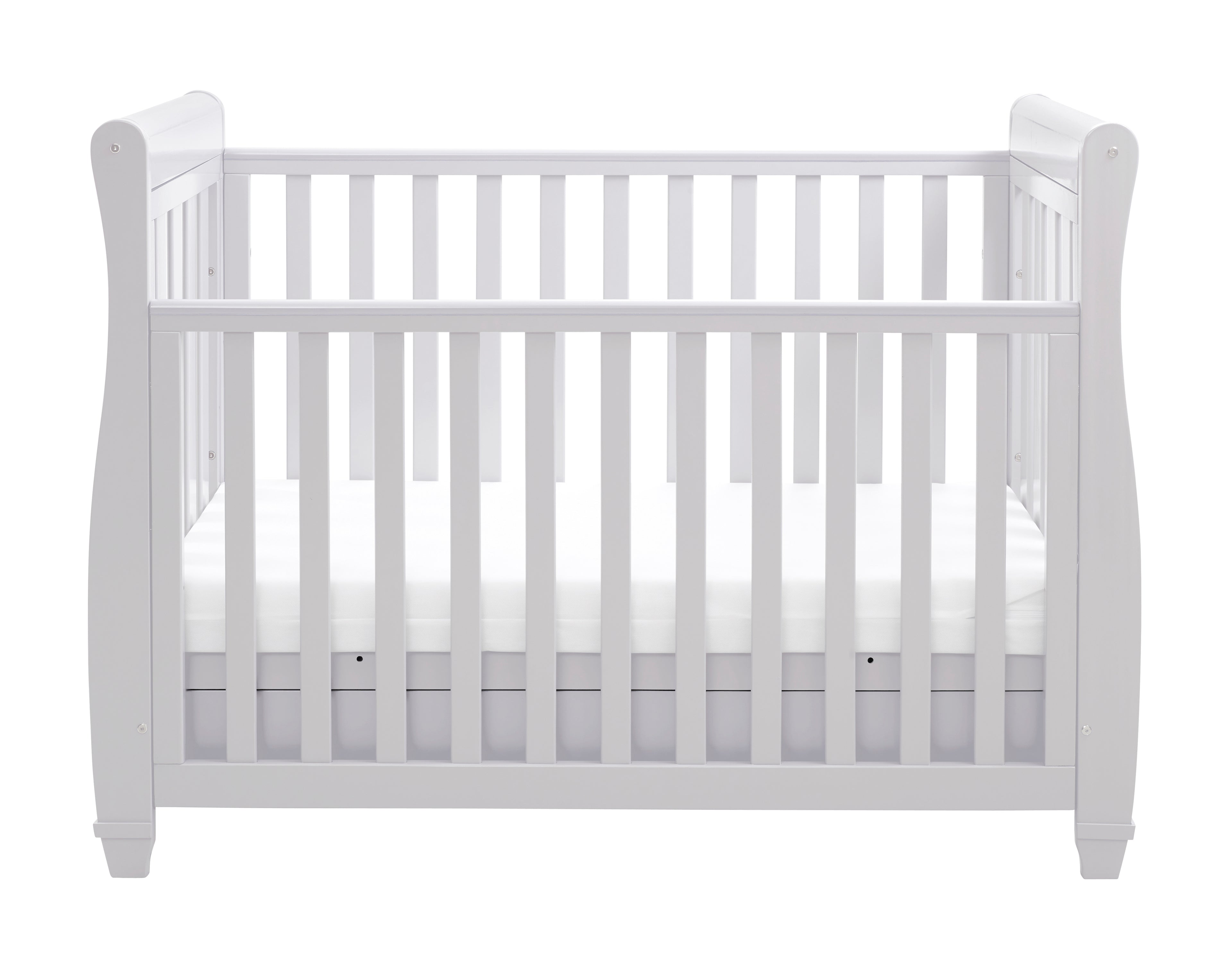 Eva Sleigh Cot Bed Dropside with Drawer