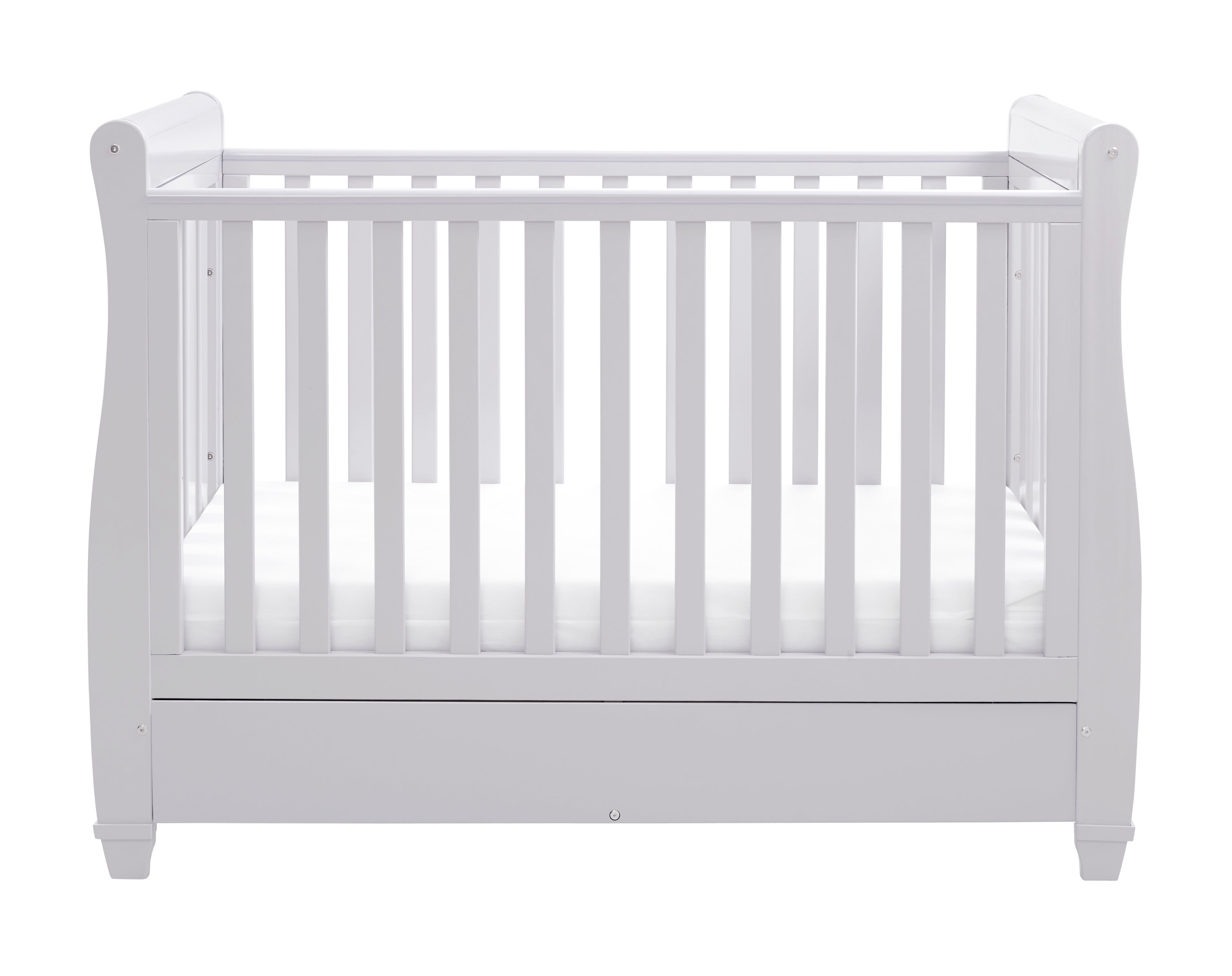 Eva Sleigh Cot Bed Dropside with Drawer