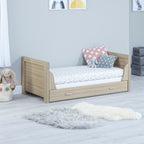 Luno Cot Bed With Drawer - Oak White
