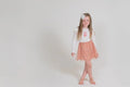 Net Skirt With Oprint Misty Rose