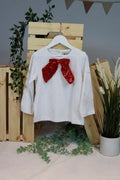 Top With Sequin Bow Snow White