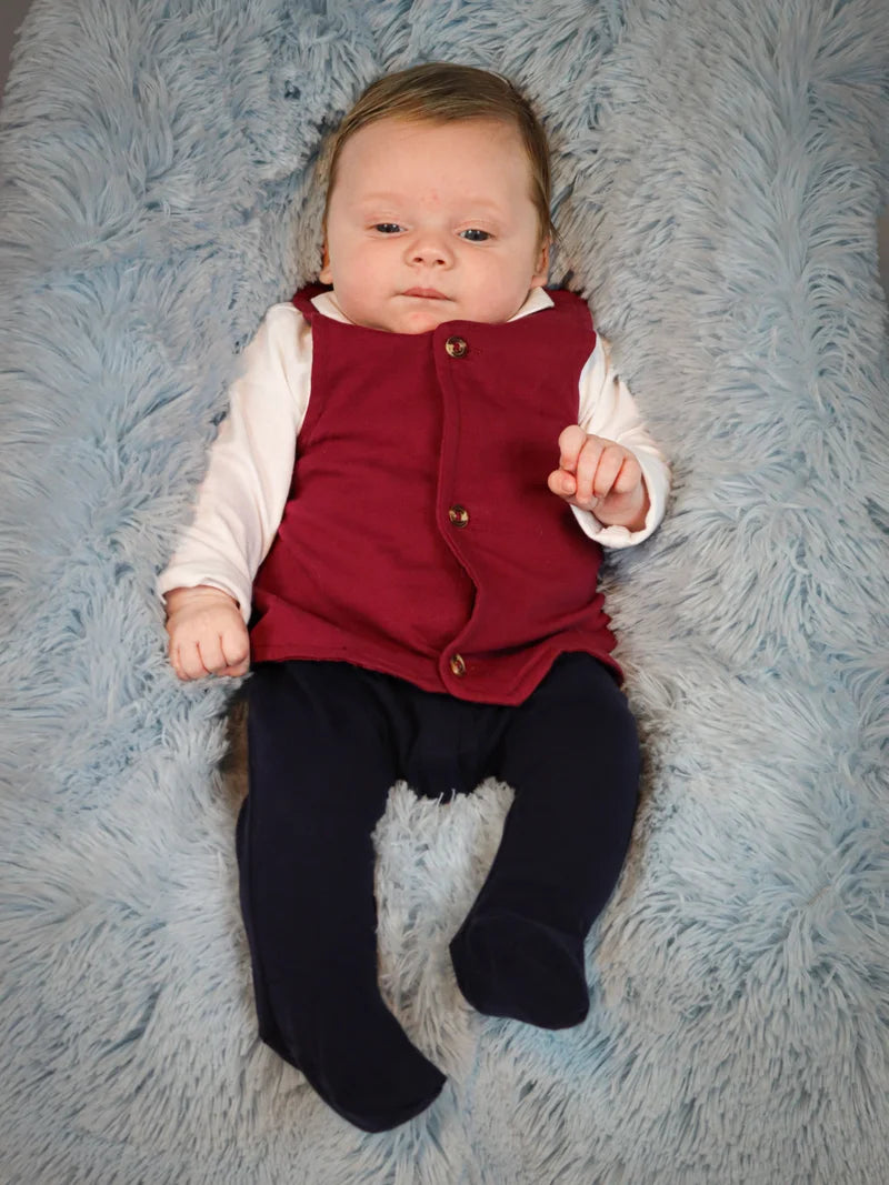 Baby Boy Body Suit White Red And Dress Blue